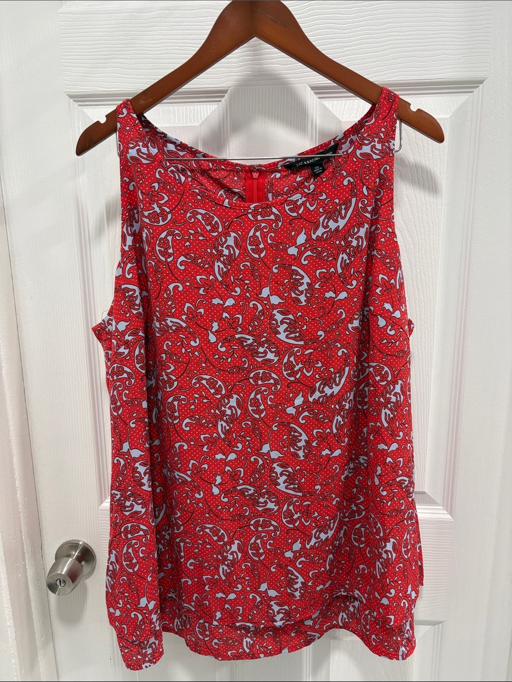 Zac & Rachel Red Paisley Print Sleeveless Camisole